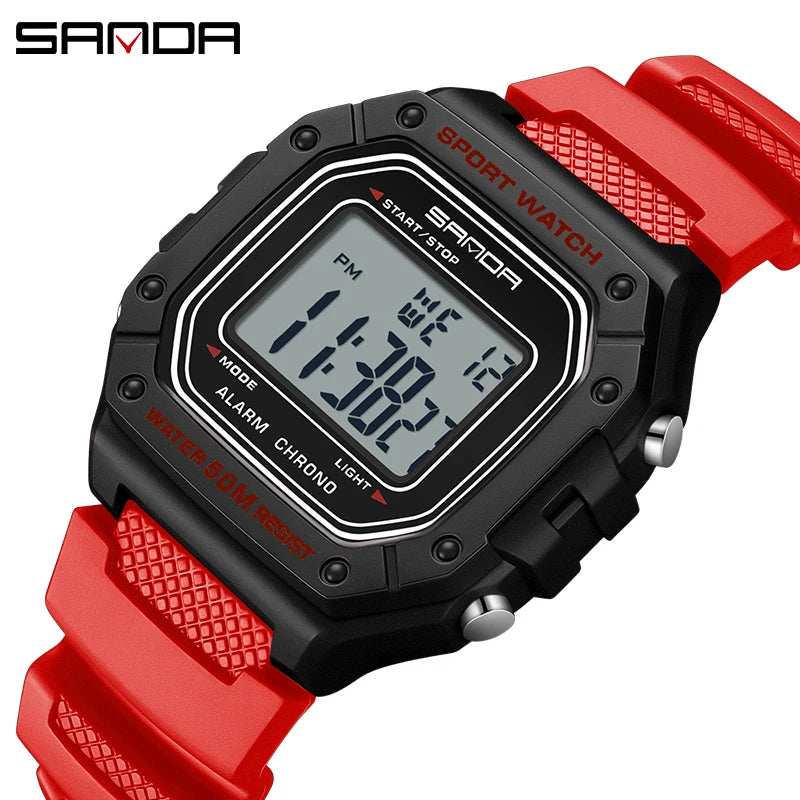 Big Dial Sports Watch with Stopwatch – Men