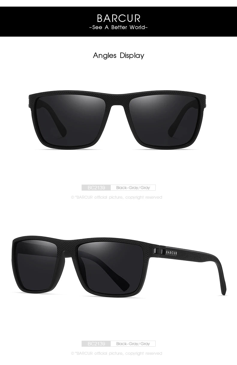 BARCUR TR90 Polarized Sunglasses – UVAB Protection