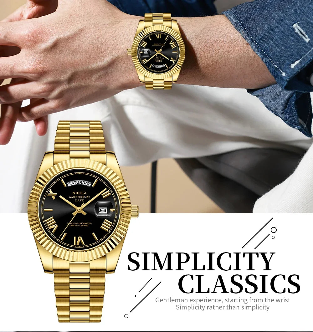 Elegant Men's Steel Quartz Watch