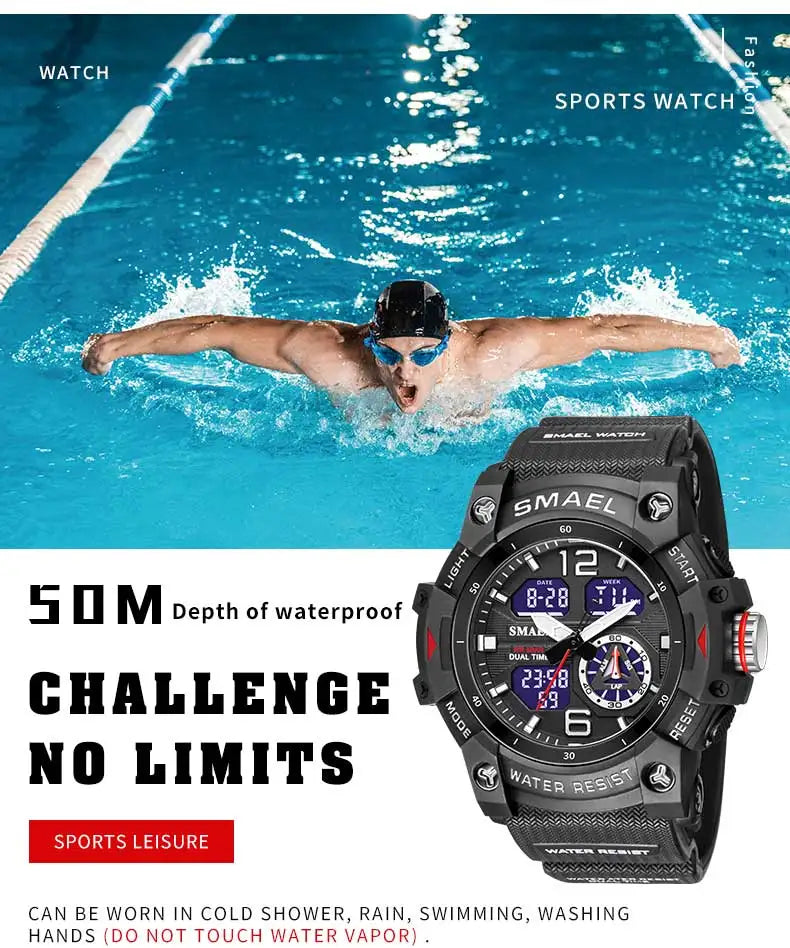 Backlight Waterproof Sport Watch – Men