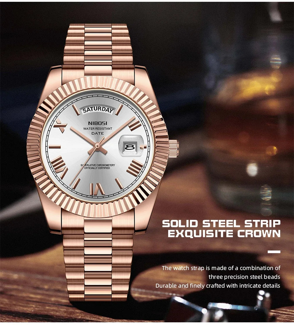 Elegant Men's Steel Quartz Watch