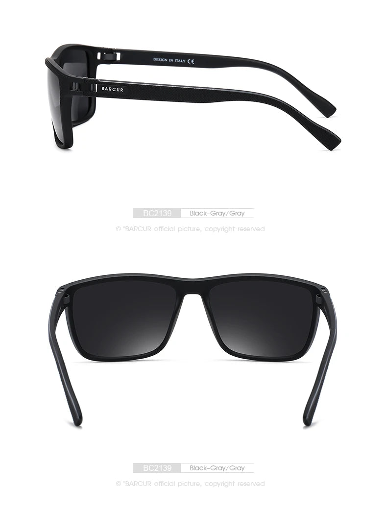 BARCUR TR90 Polarized Sunglasses – UVAB Protection