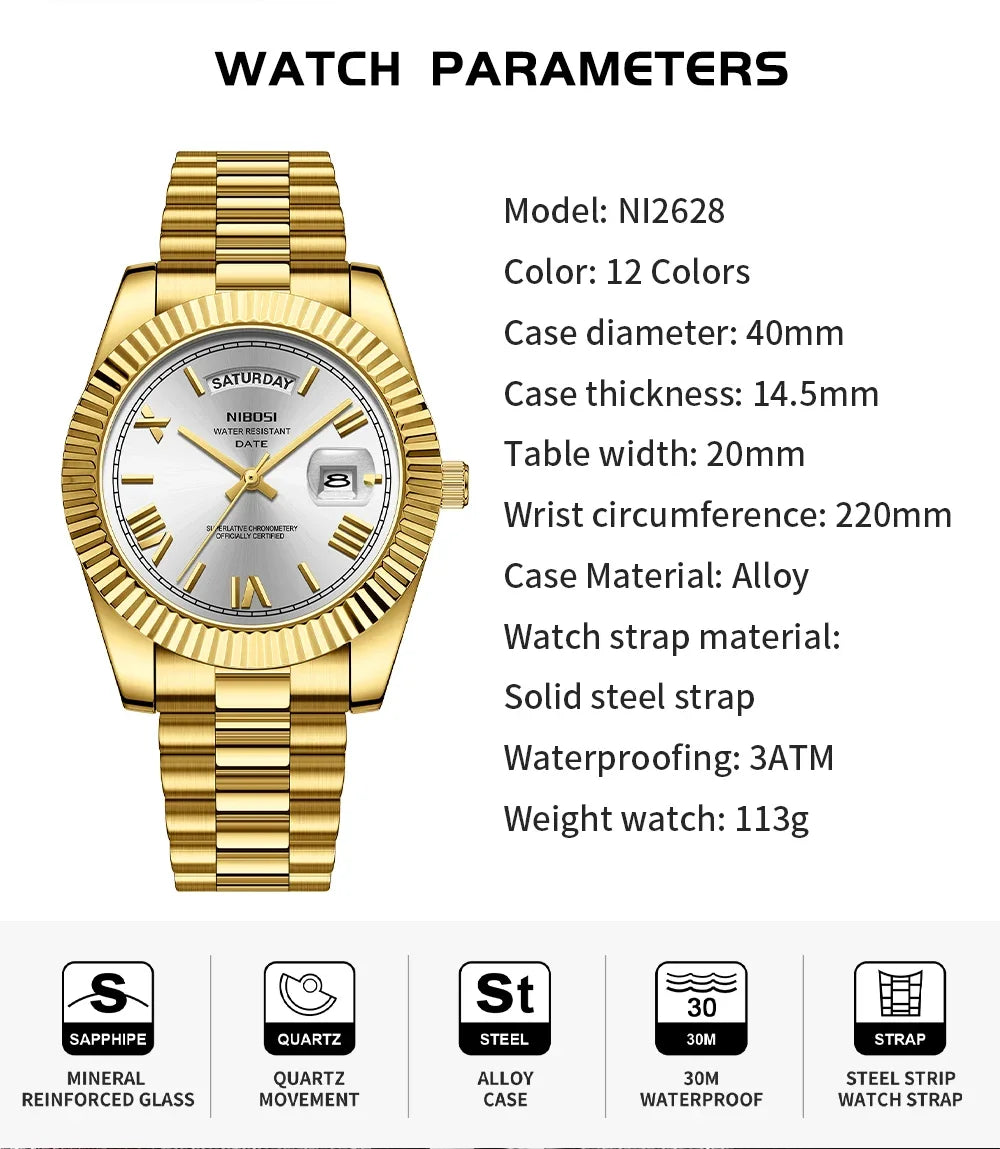Elegant Men's Steel Quartz Watch