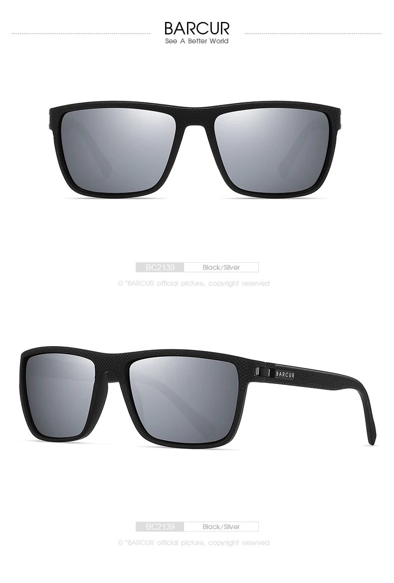 BARCUR TR90 Polarized Sunglasses – UVAB Protection
