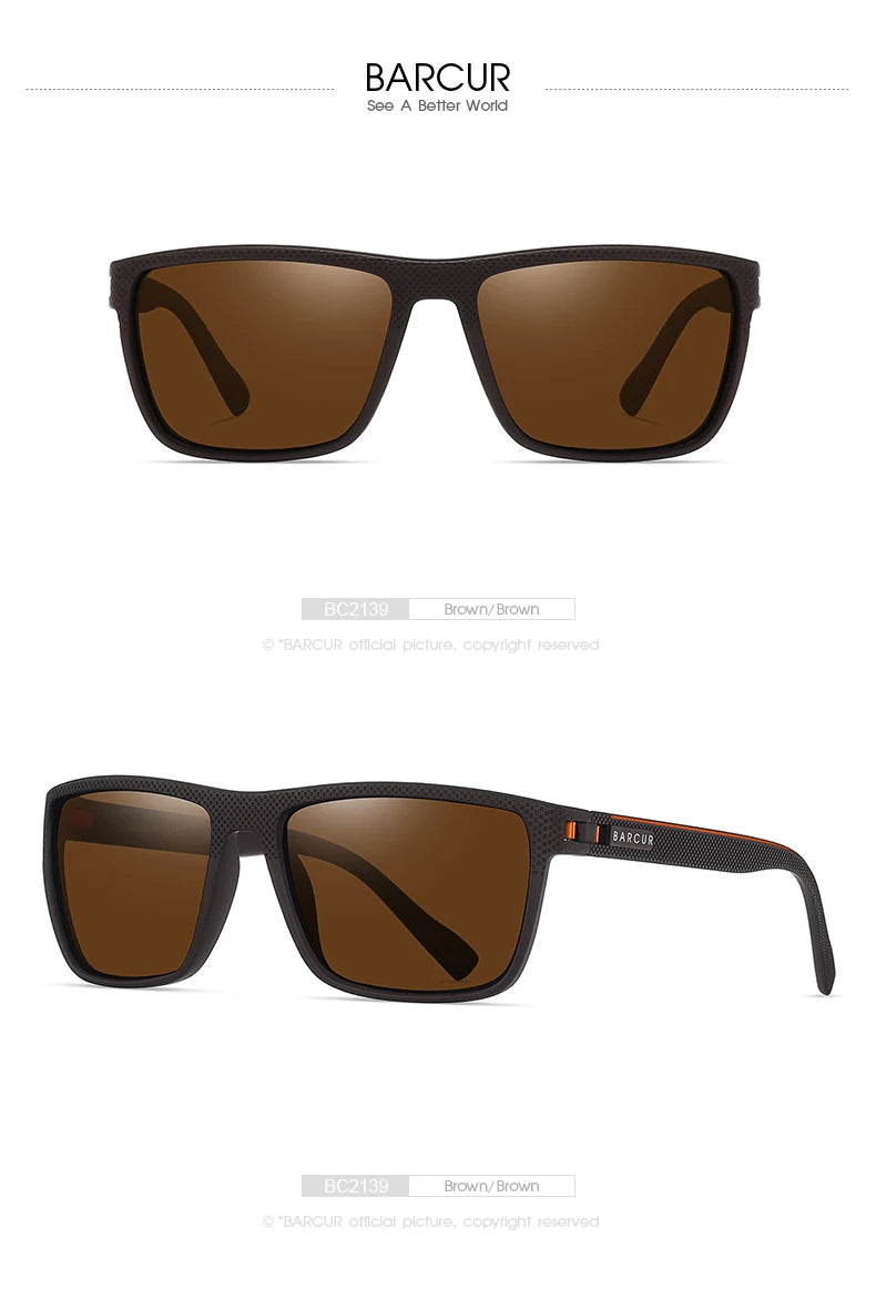BARCUR TR90 Polarized Sunglasses – UVAB Protection
