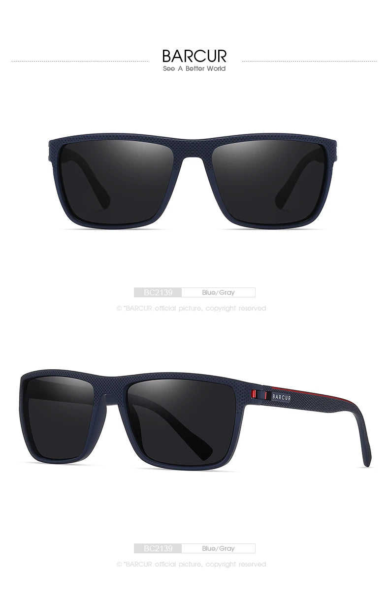 BARCUR TR90 Polarized Sunglasses – UVAB Protection