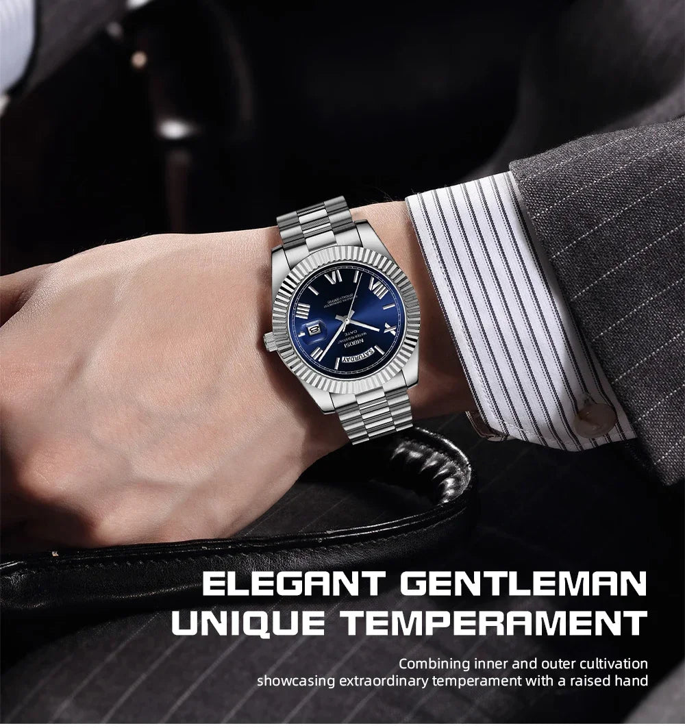 Elegant Men's Steel Quartz Watch