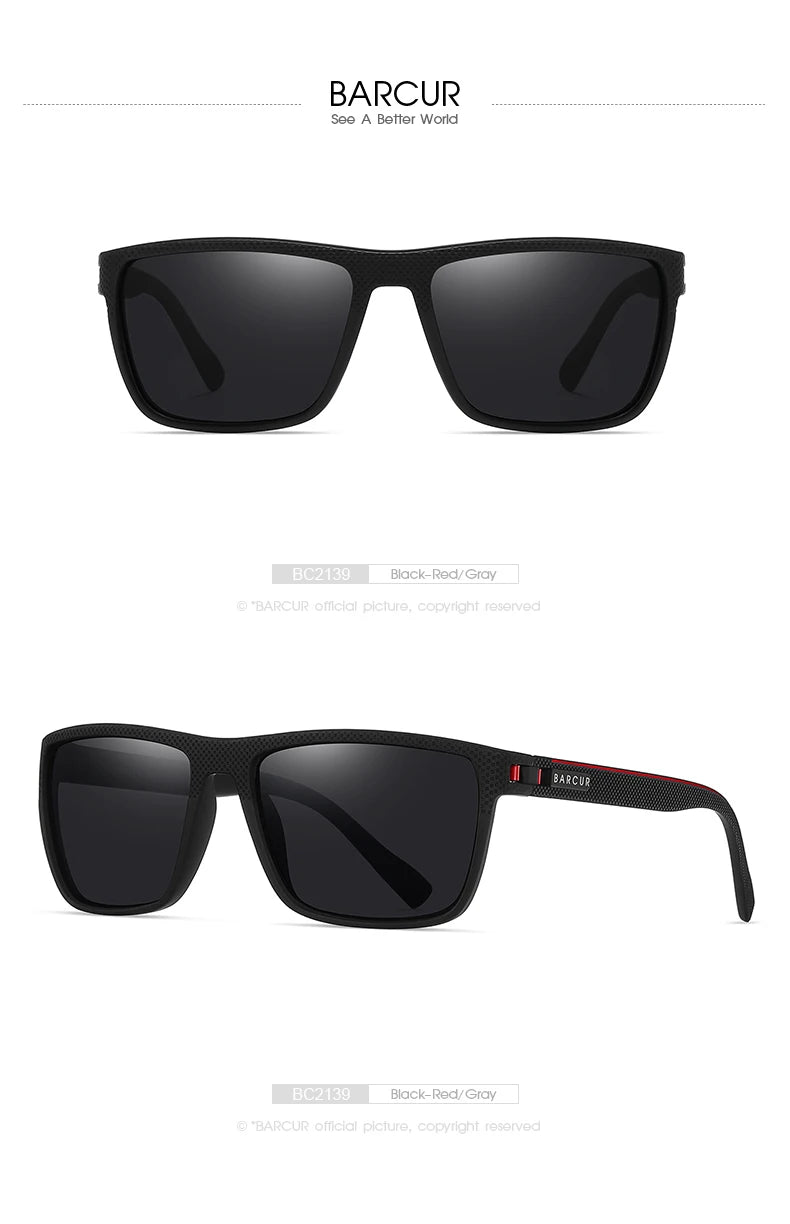 BARCUR TR90 Polarized Sunglasses – UVAB Protection