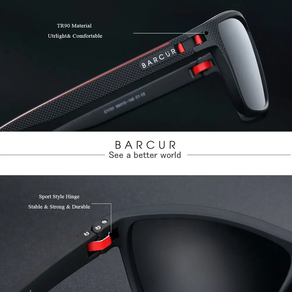 BARCUR TR90 Polarized Sunglasses – UVAB Protection