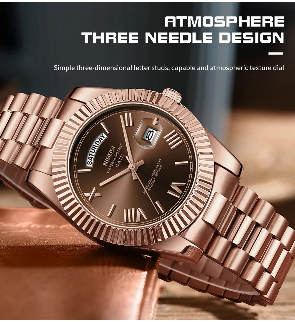 Elegant Men's Steel Quartz Watch