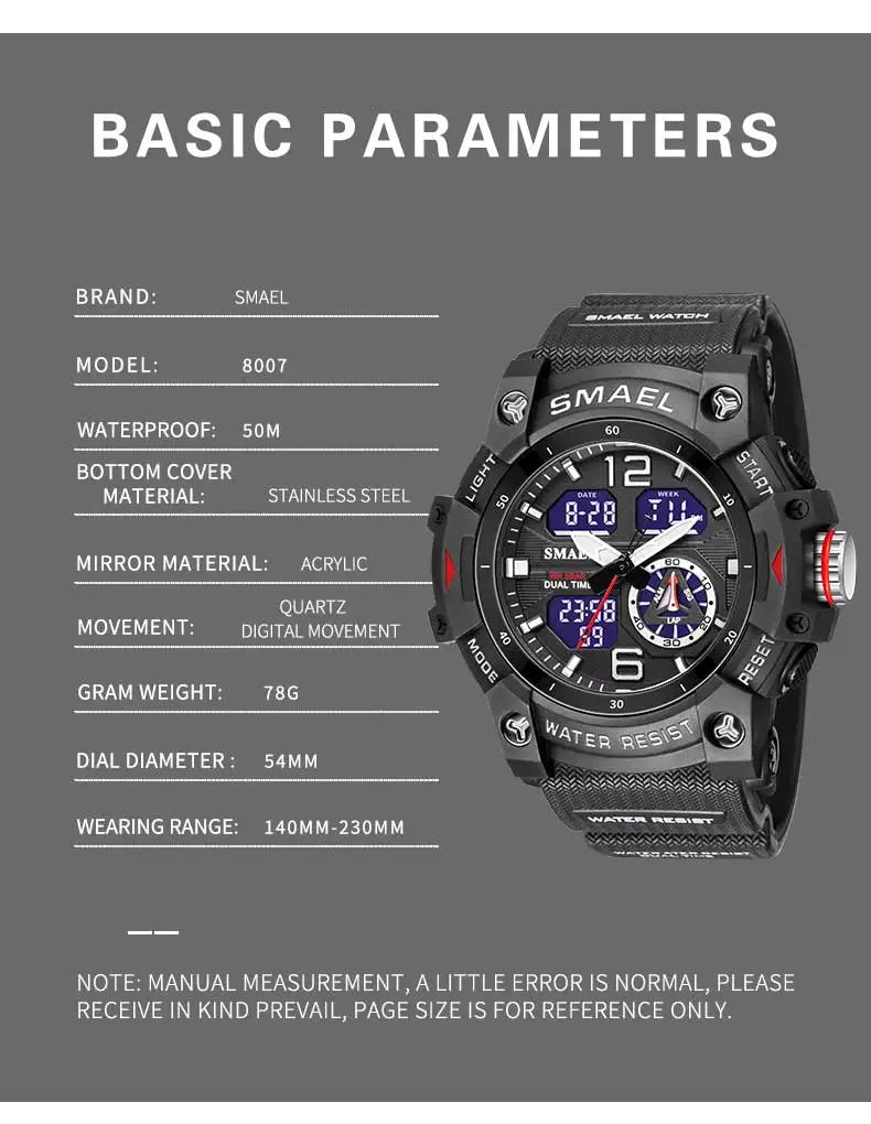 Backlight Waterproof Sport Watch – Men