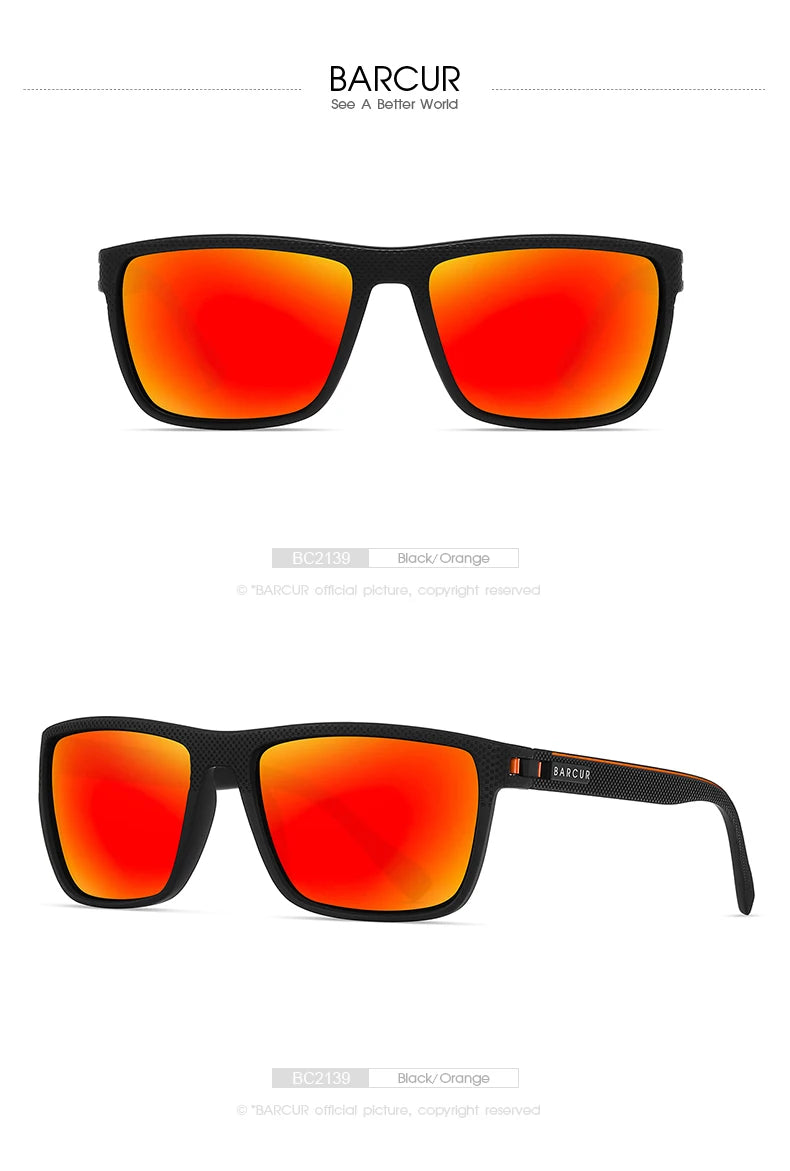 BARCUR TR90 Polarized Sunglasses – UVAB Protection