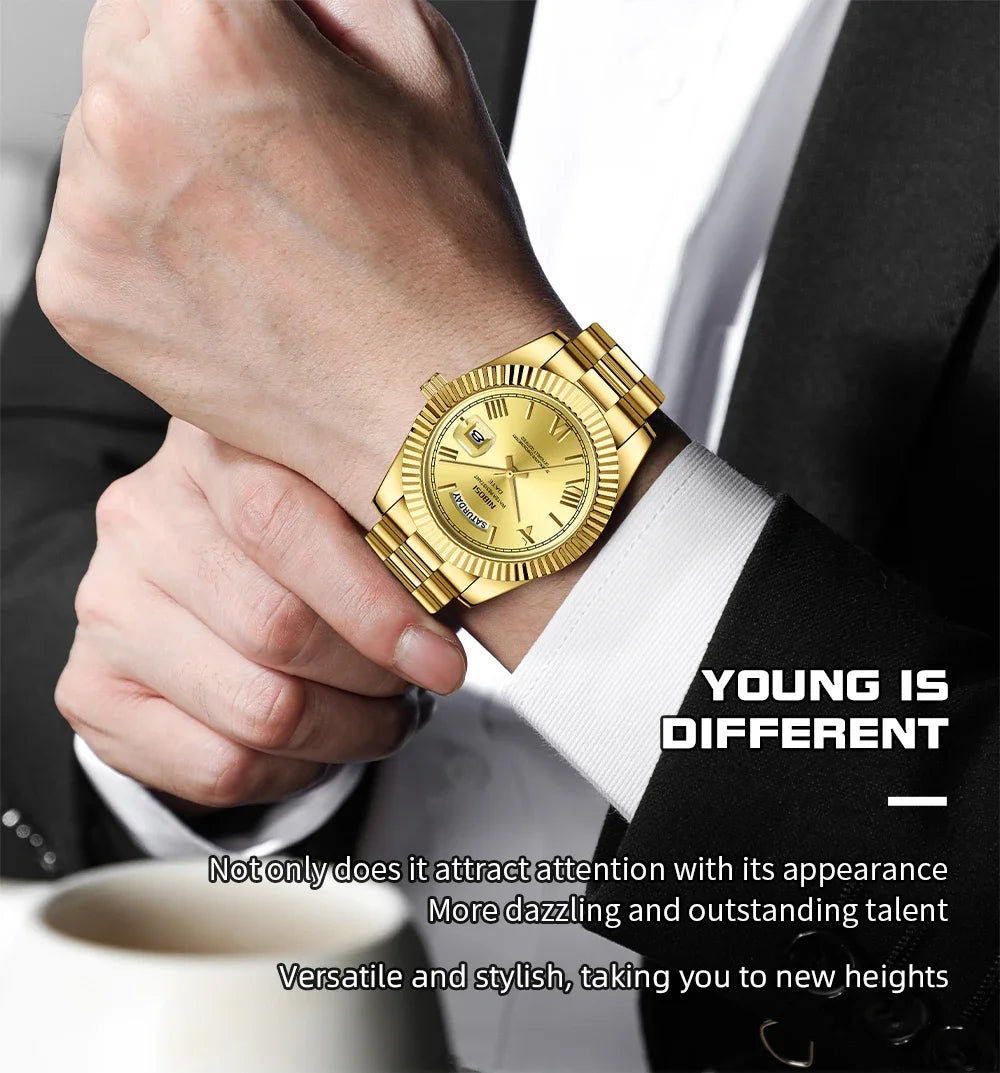 Elegant Men's Steel Quartz Watch