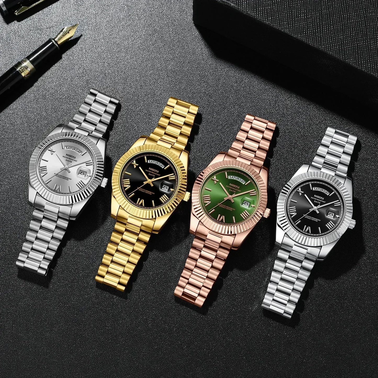 Elegant Men's Steel Quartz Watch
