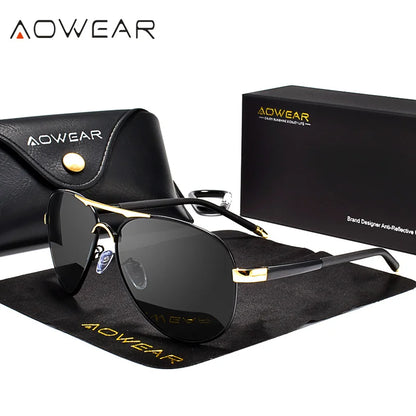 Men's Polarized Aviator Sunglasses – Mirror Lens