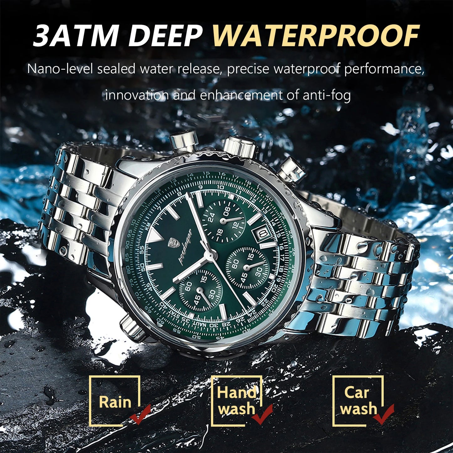 Luxury Stainless Steel Quartz Watch – Men