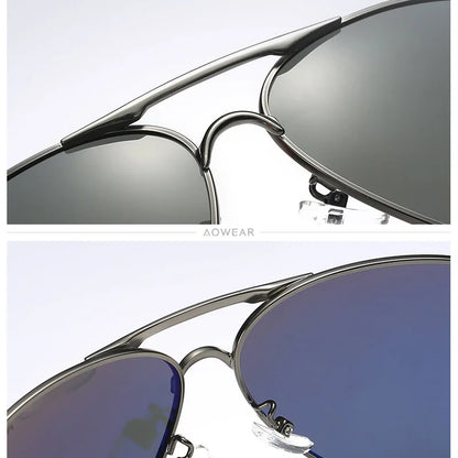 Men's Polarized Aviator Sunglasses – Mirror Lens