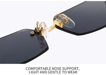 Fashion Rimless Sunglasses – UV400 for Men & Women