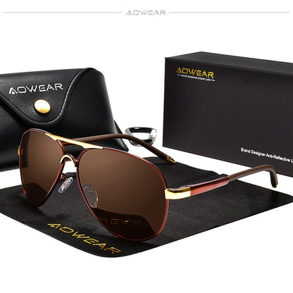 Men's Polarized Aviator Sunglasses – Mirror Lens