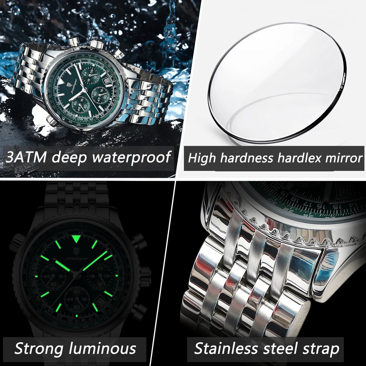 Luxury Stainless Steel Quartz Watch – Men