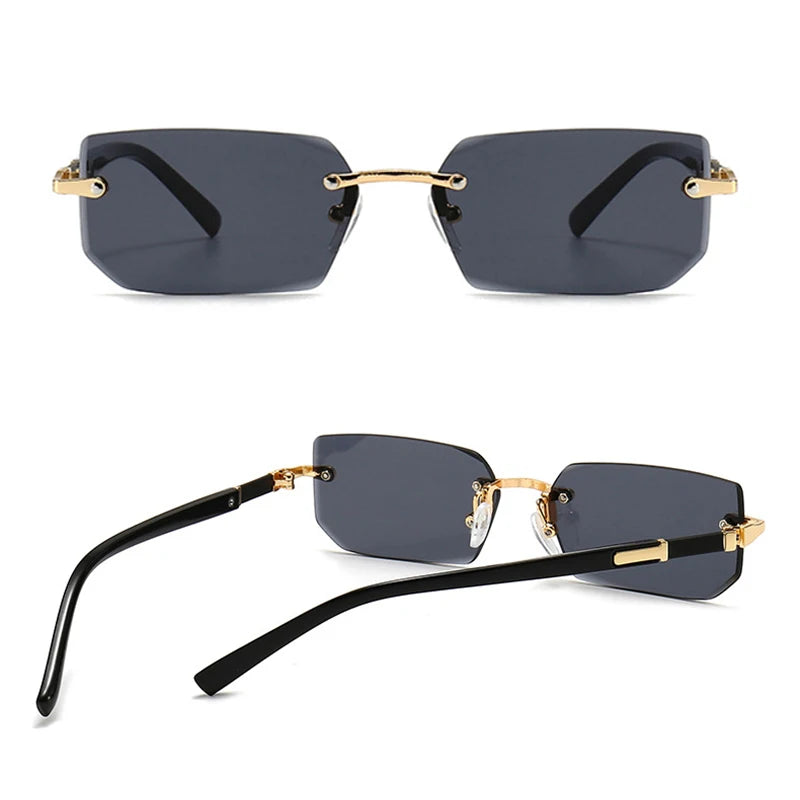 Fashion Rimless Sunglasses – UV400 for Men & Women