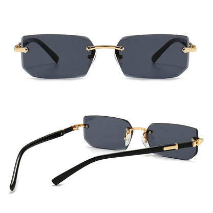 Fashion Rimless Sunglasses – UV400 for Men & Women