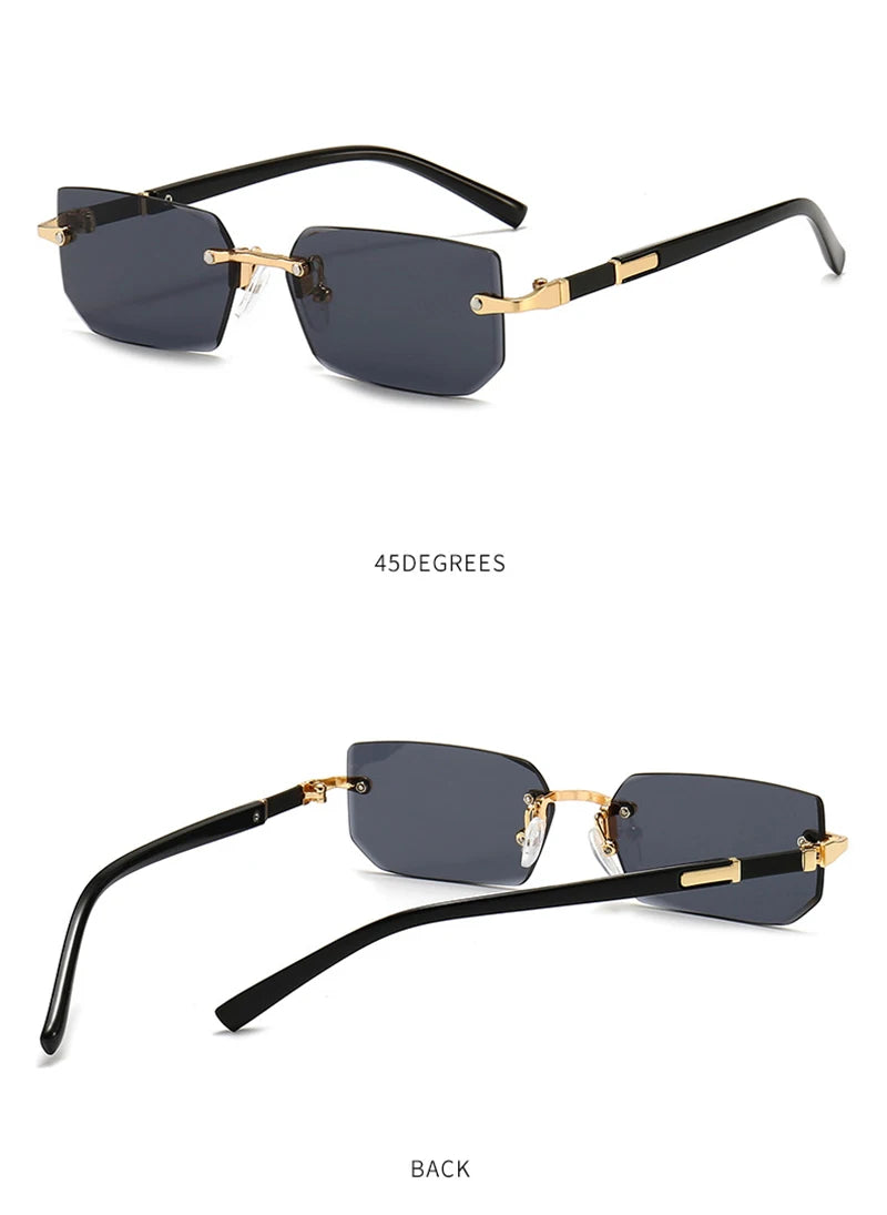 Fashion Rimless Sunglasses – UV400 for Men & Women
