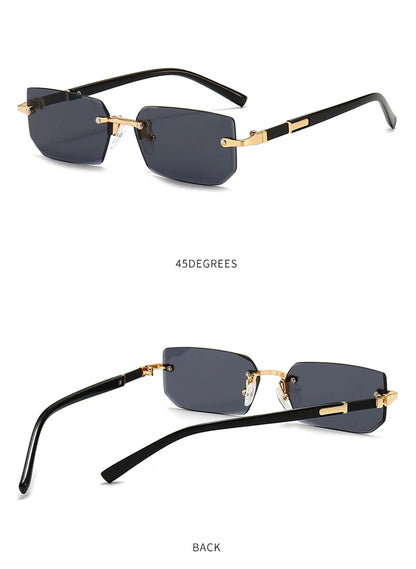 Fashion Rimless Sunglasses – UV400 for Men & Women