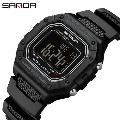 Big Dial Sports Watch with Stopwatch – Men