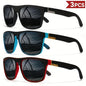 3PCS Polarized Square Sunglasses – UV400 for Men & Women