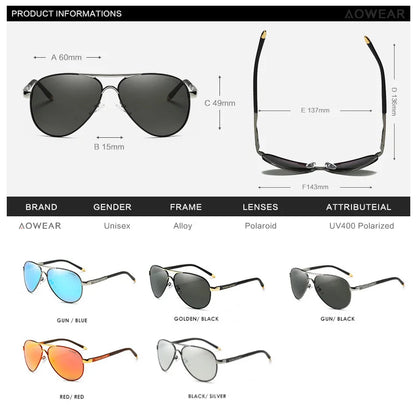 Men's Polarized Aviator Sunglasses – Mirror Lens