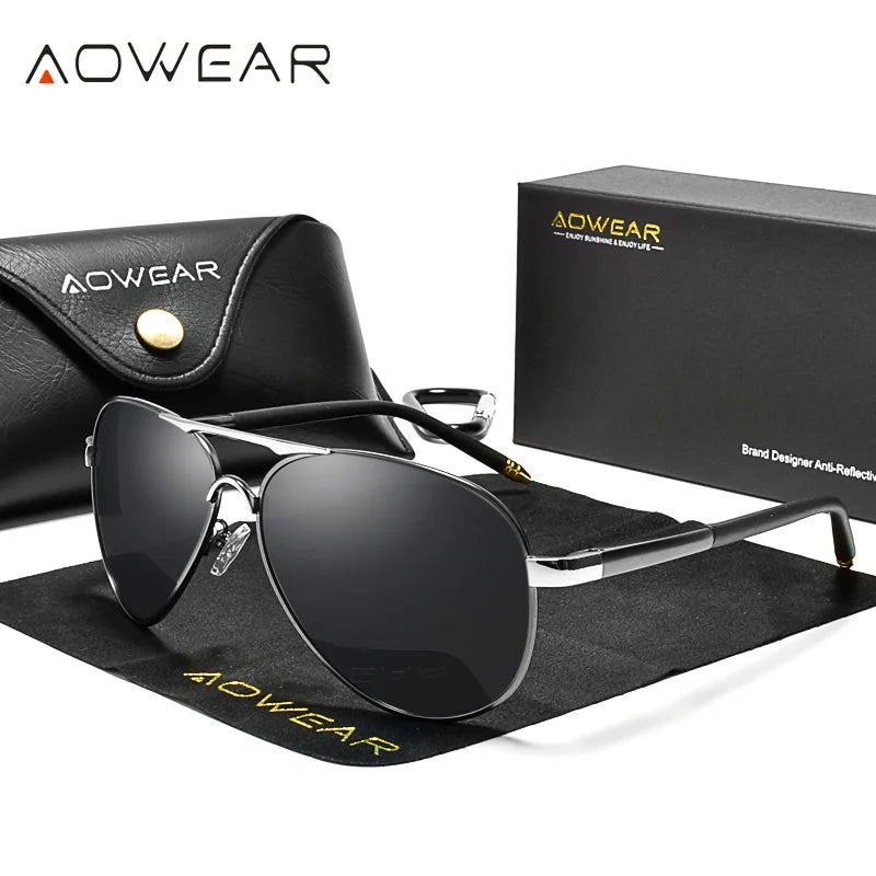 Men's Polarized Aviator Sunglasses – Mirror Lens