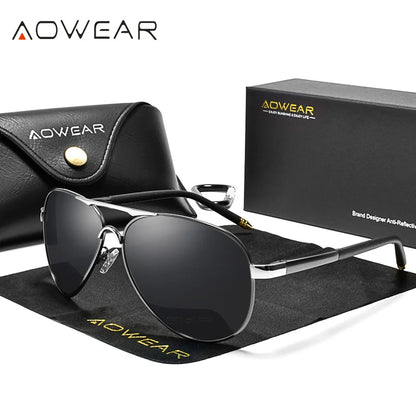 Men's Polarized Aviator Sunglasses – Mirror Lens