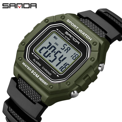 Big Dial Sports Watch with Stopwatch – Men