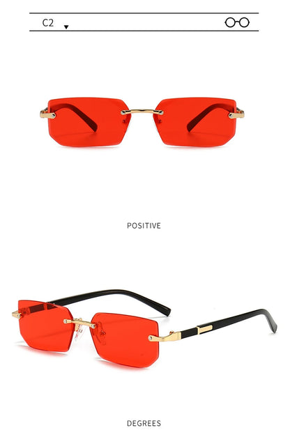 Fashion Rimless Sunglasses – UV400 for Men & Women