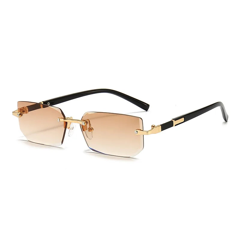 Fashion Rimless Sunglasses – UV400 for Men & Women