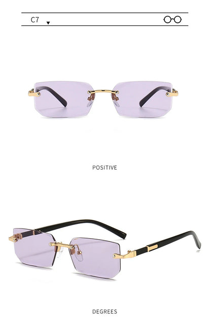 Fashion Rimless Sunglasses – UV400 for Men & Women