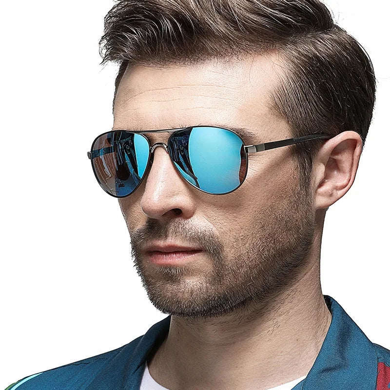 Men's Polarized Aviator Sunglasses – Mirror Lens