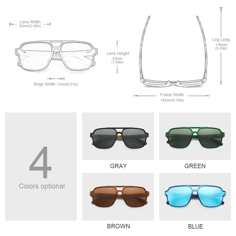 Eco-Friendly Wood Sunglasses for Men – UV Protection