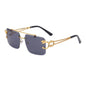 Fashion  Leopard Rimless Sunglasses Double Bridges Gradient Ocean Film Shades UV400
