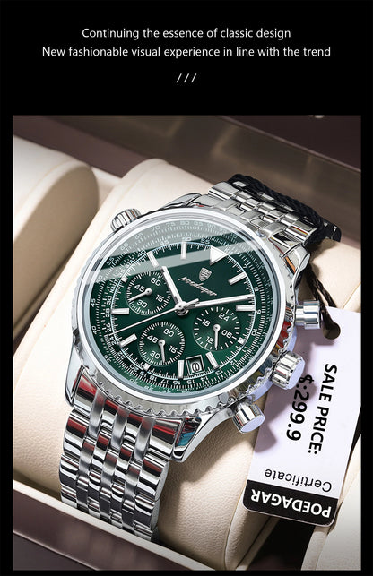 Luxury Stainless Steel Quartz Watch – Men