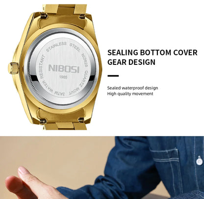 Elegant Men's Steel Quartz Watch