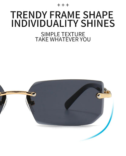 Fashion Rimless Sunglasses – UV400 for Men & Women