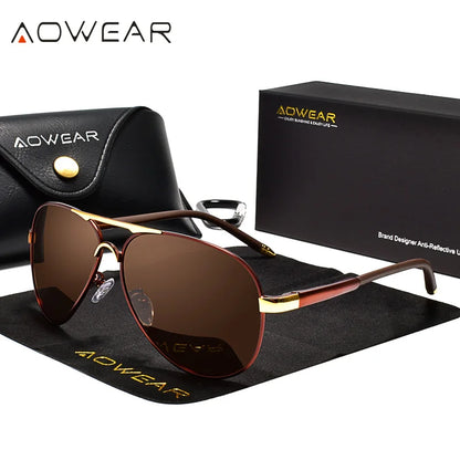 Men's Polarized Aviator Sunglasses – Mirror Lens