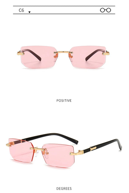 Fashion Rimless Sunglasses – UV400 for Men & Women