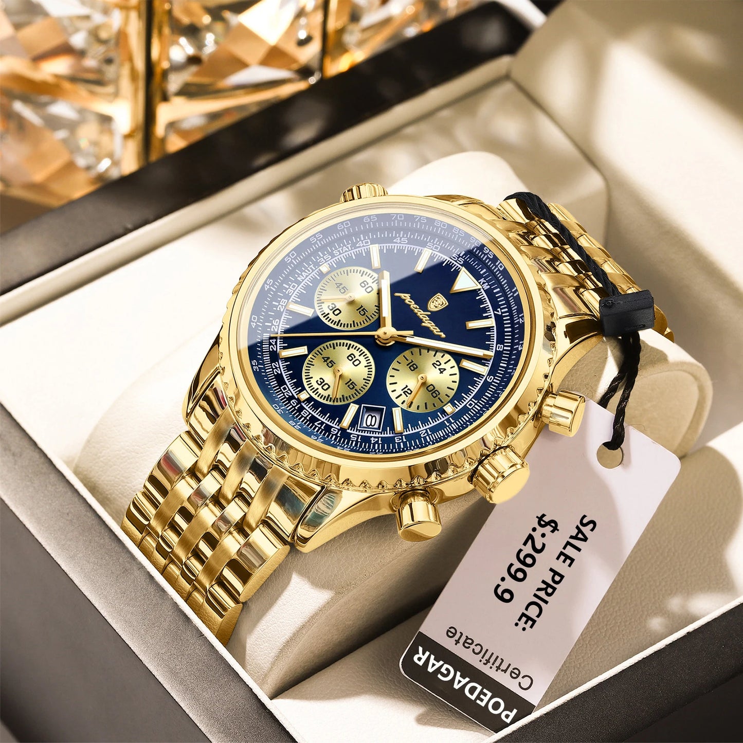 Luxury Stainless Steel Quartz Watch – Men