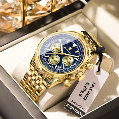 Luxury Stainless Steel Quartz Watch – Men