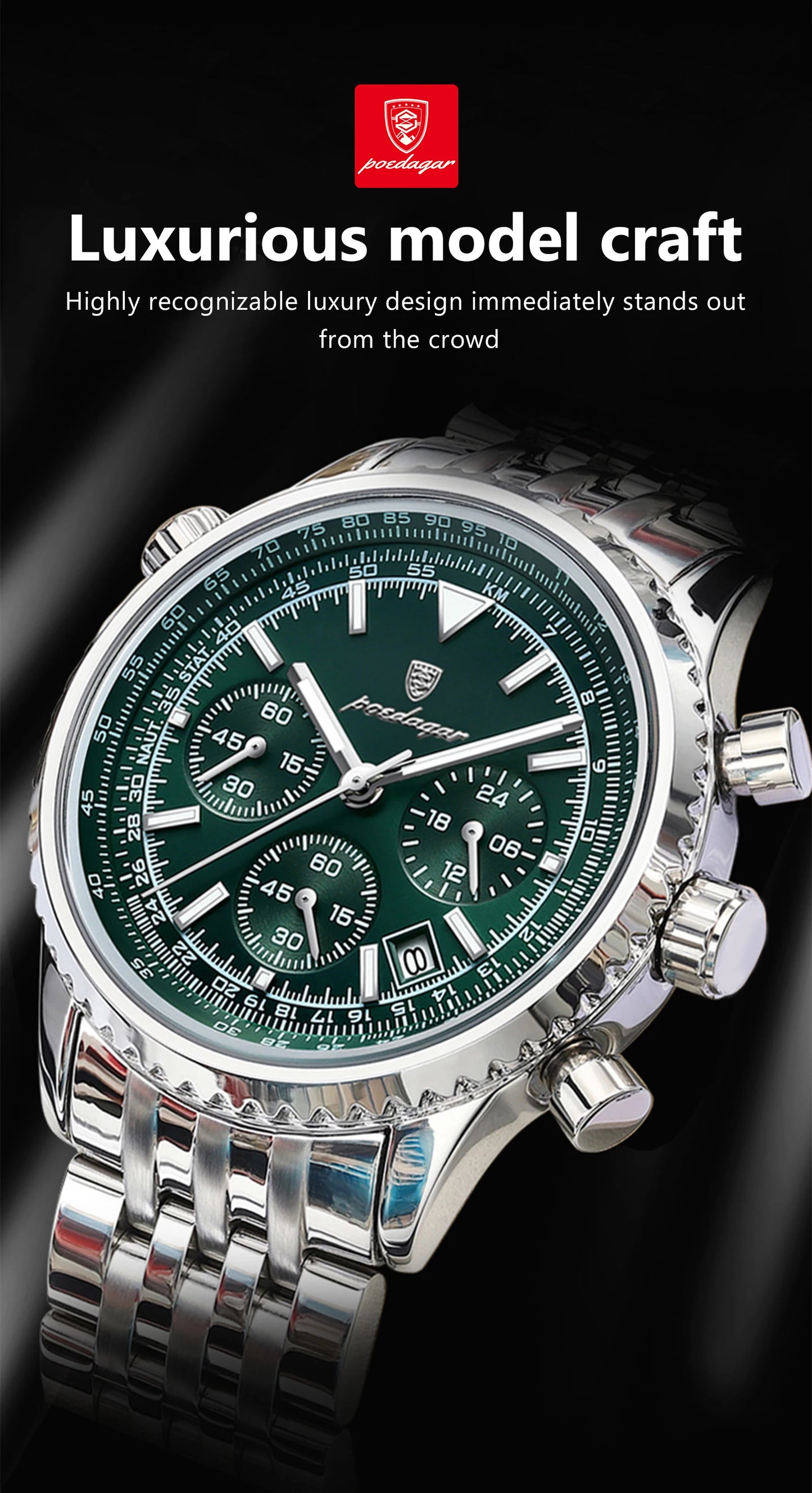 Luxury Stainless Steel Quartz Watch – Men