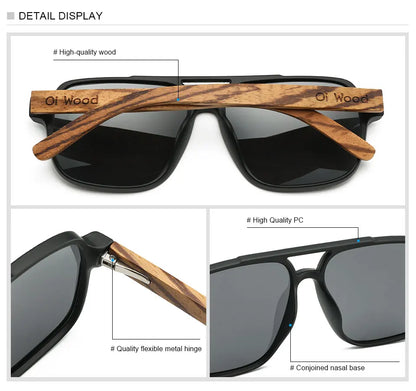 Eco-Friendly Wood Sunglasses for Men – UV Protection