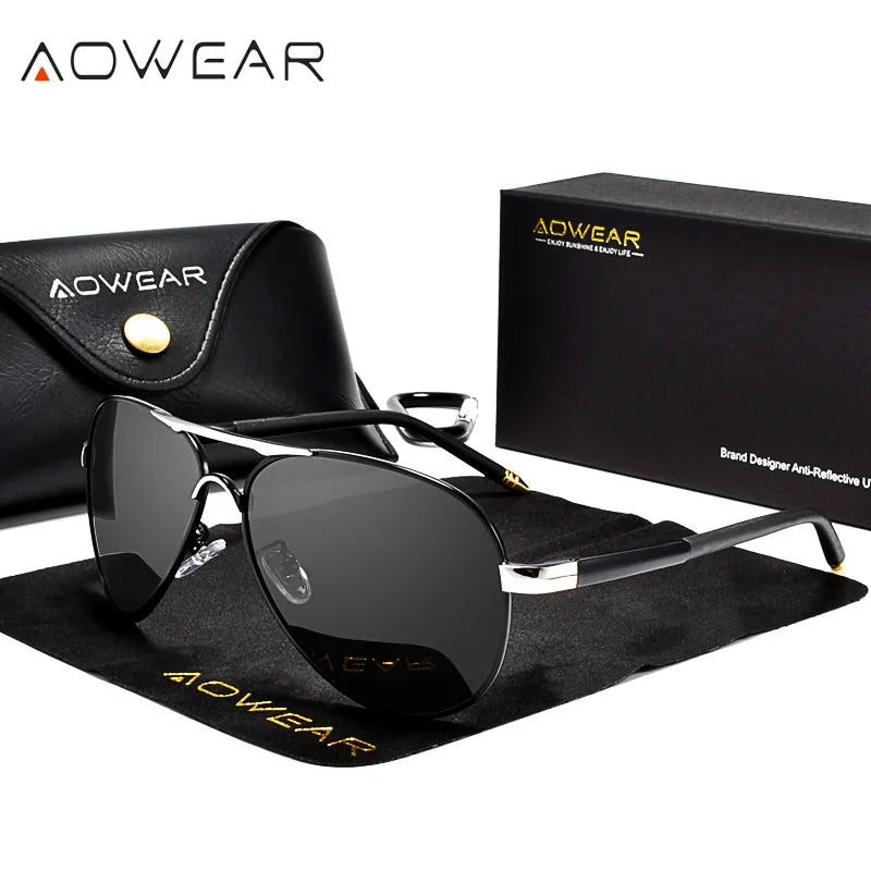 Men's Polarized Aviator Sunglasses – Mirror Lens